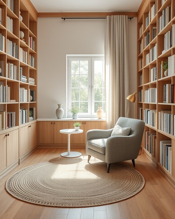 calming neutral library aesthetics