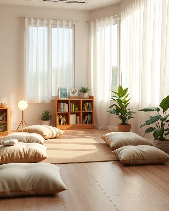 calming quiet reflection spaces