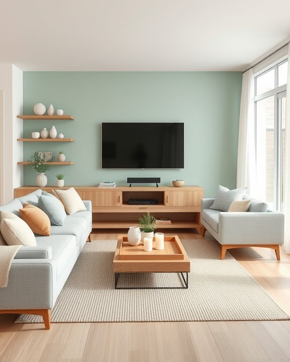 calming seafoam living room