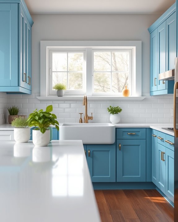 calming serene blue kitchen