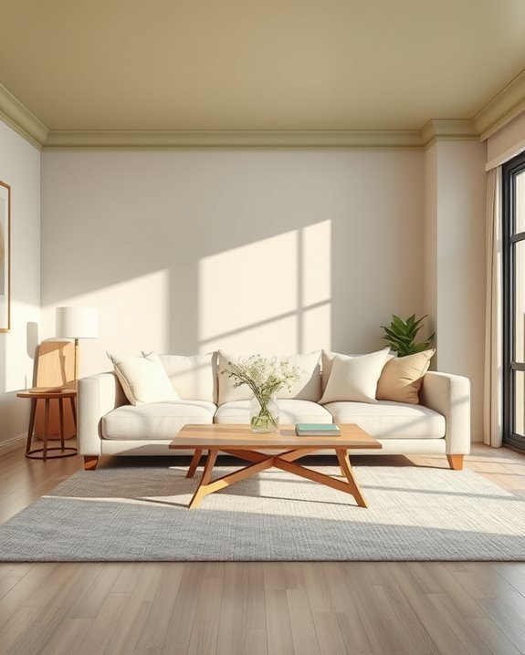 calming soft olive ceiling