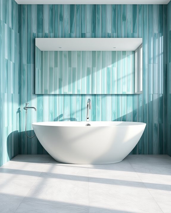 calming subtle teal tiles