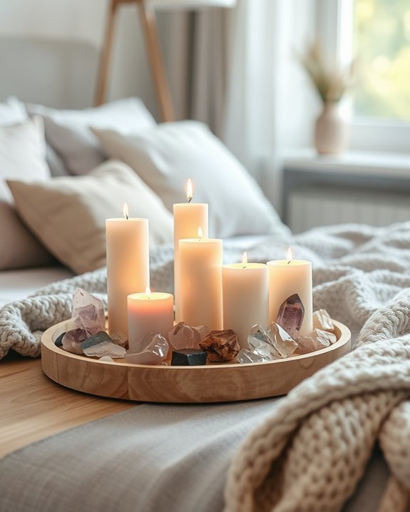 candle and crystal harmony
