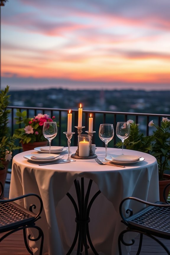candlelit balcony dinner romance