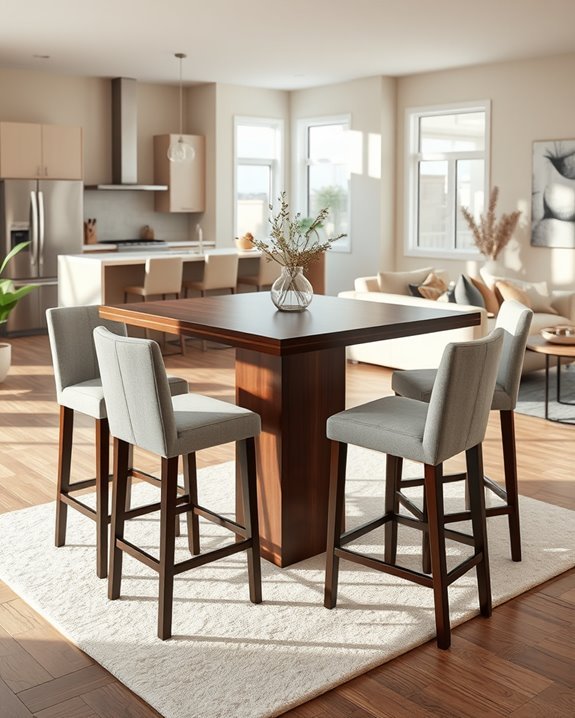 casual bar height dining