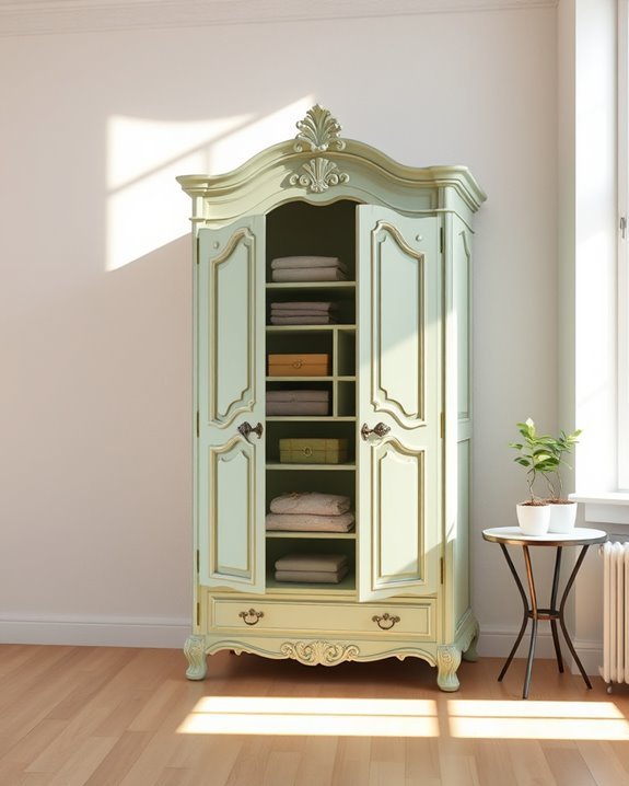 chalk painted armoire transformation