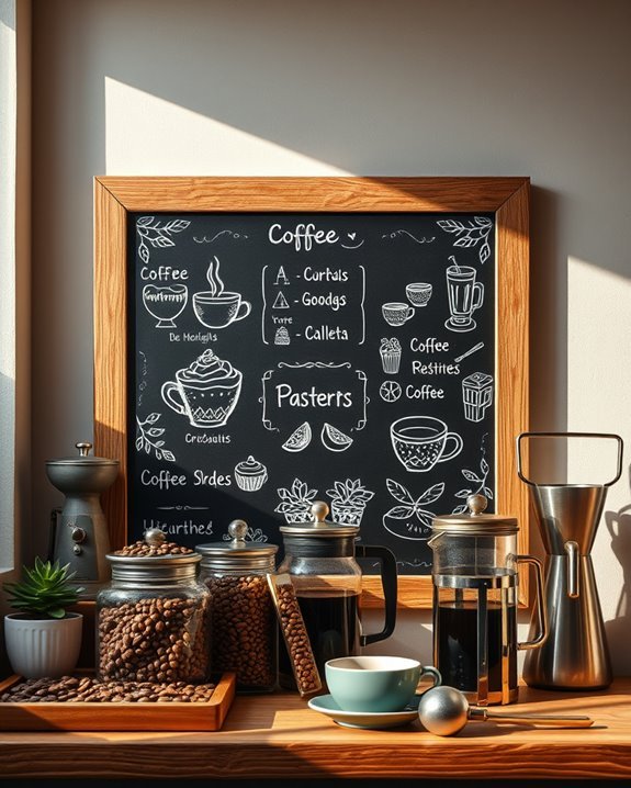 chalkboard menu creative display