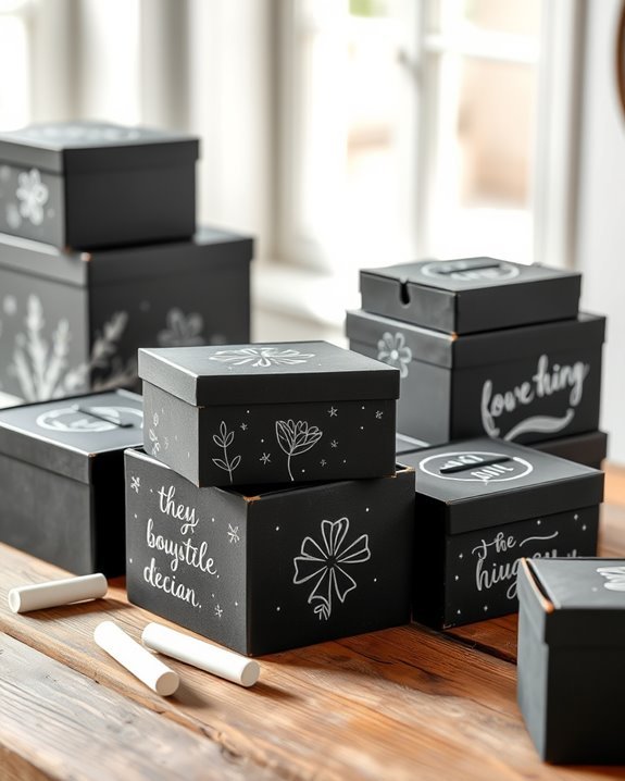 chalkboard paint gift boxes