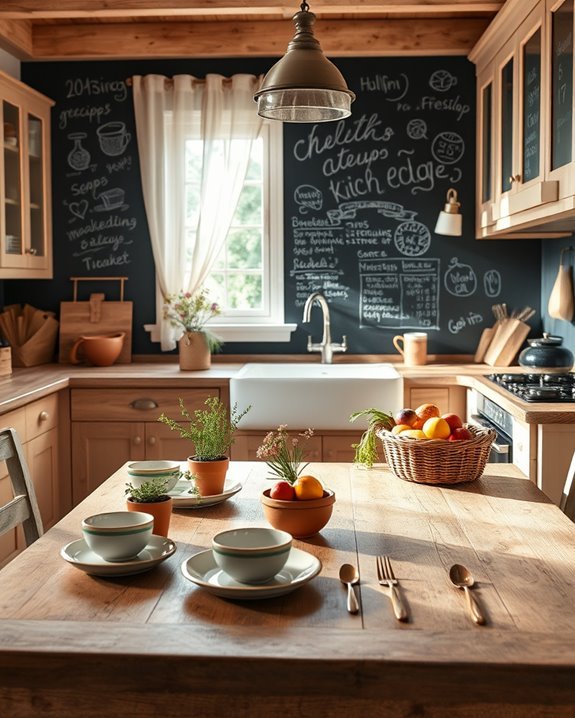 chalkboard wall adds charm