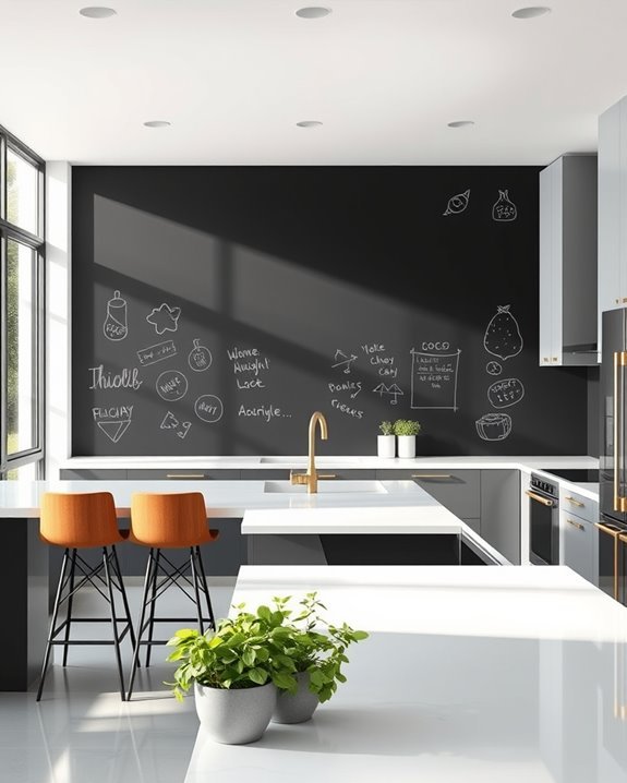 chalkboard wall for organization