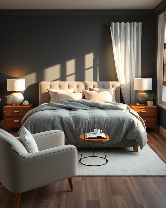 charcoal gray bedroom elegance