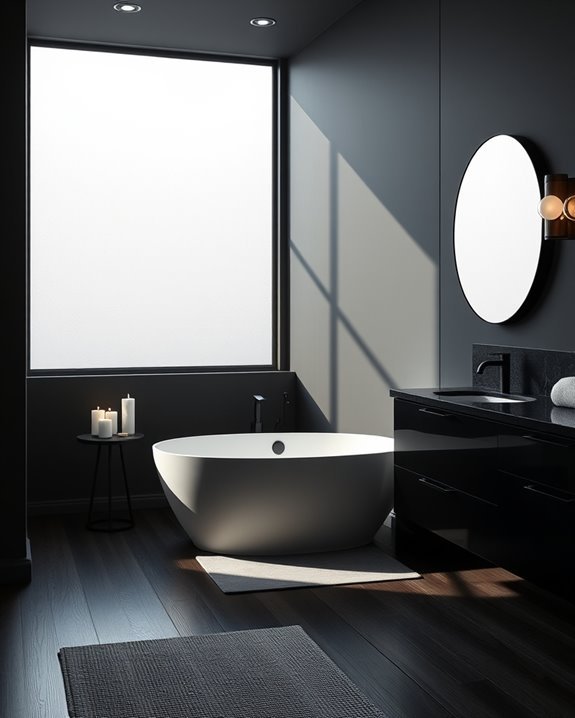 charcoal walls soft accents