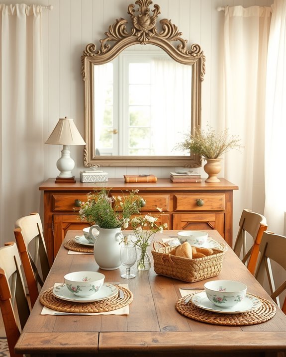 charming antique mirror placements