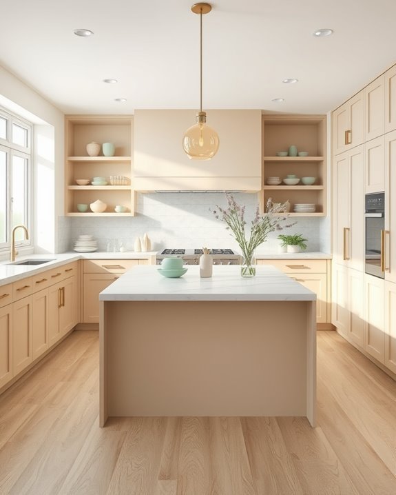 charming beige pastel kitchen