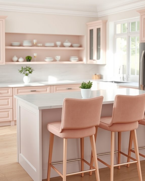 charming blush pink bar stools