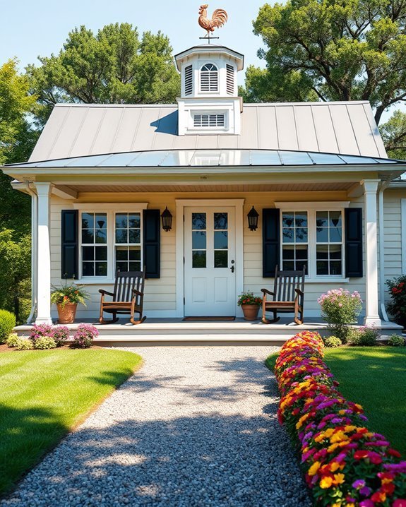 charming cupolas with weather vanes