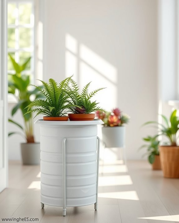 charming enamelware plant displays