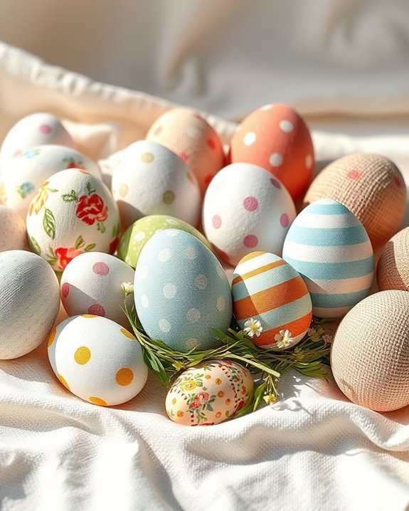 charming handmade fabric eggs