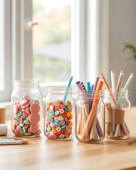 charming mason jar organizers
