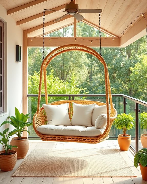 charming outdoor swing chair
