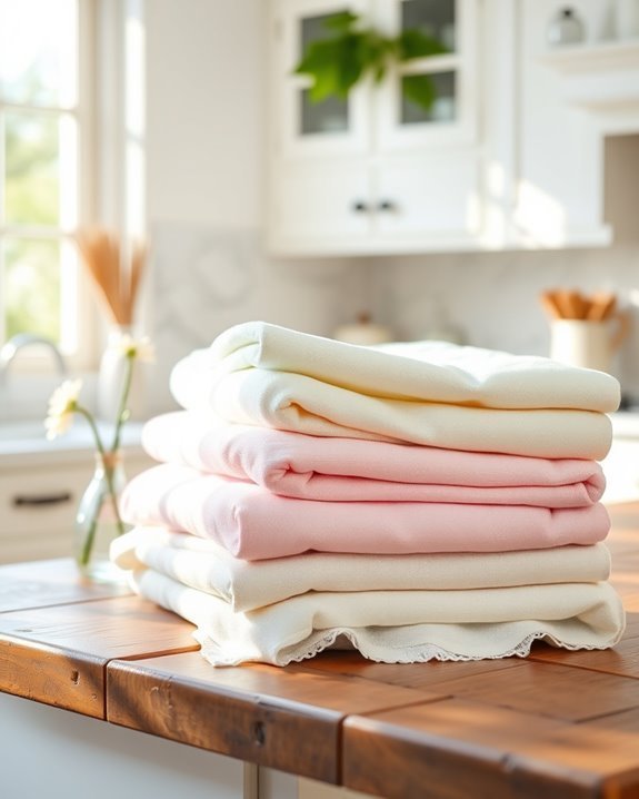 charming pastel kitchen towels