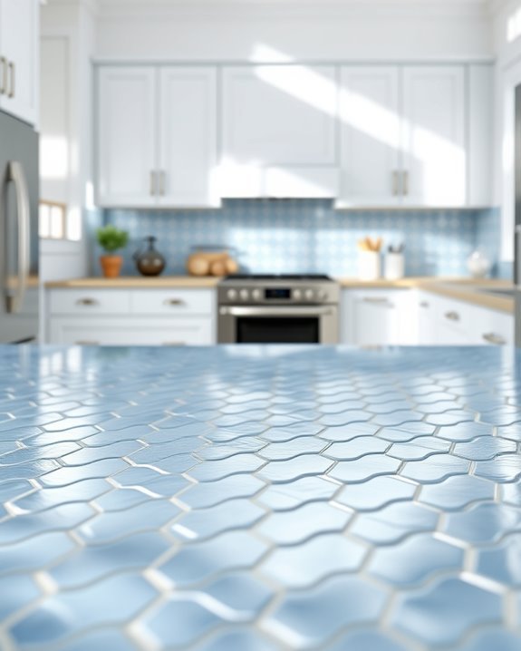 charming periwinkle blue tiles