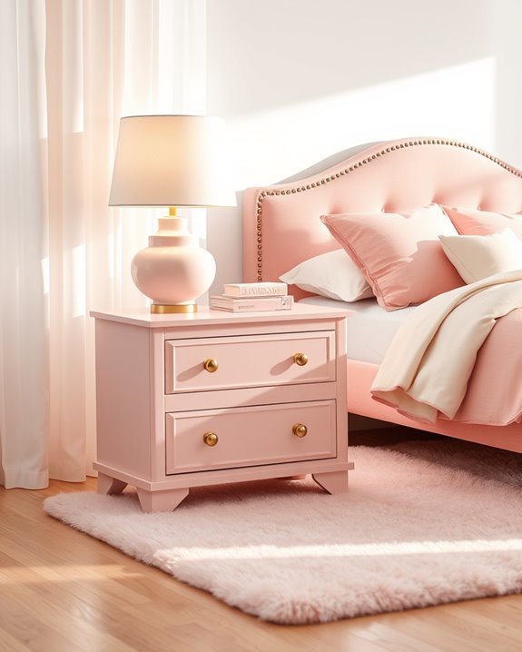 charming pink nightstand styles