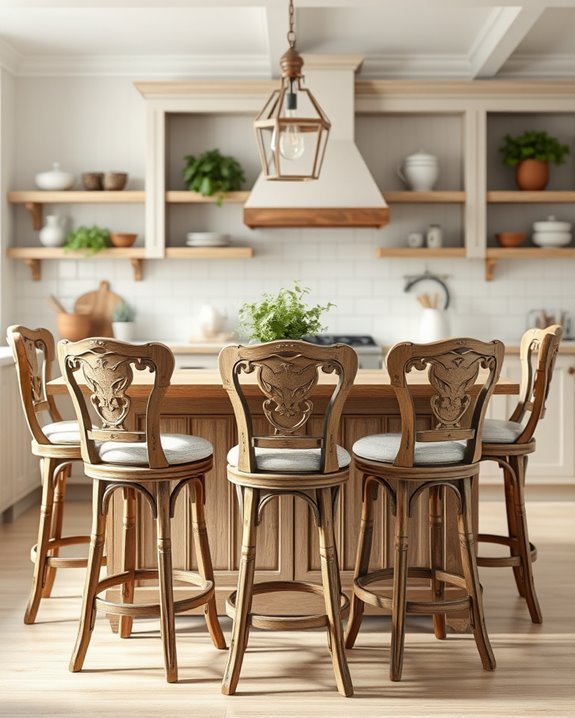 charming rustic bar stools