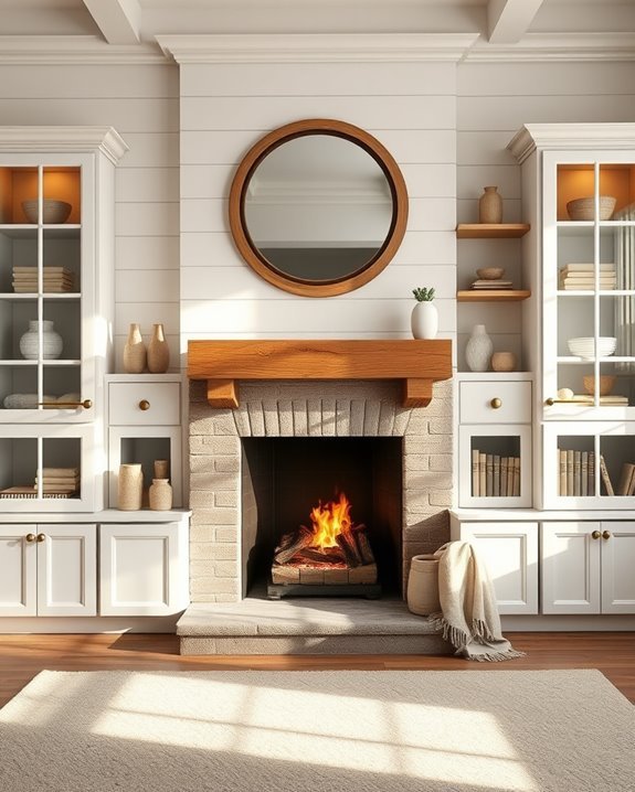 charming rustic built in cabinets