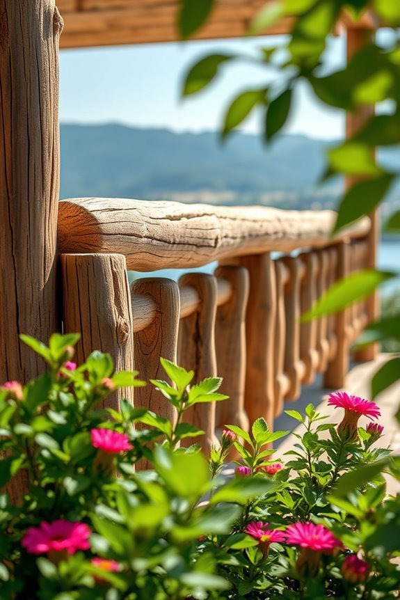 charming rustic log railings