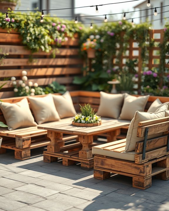 charming rustic pallet seating