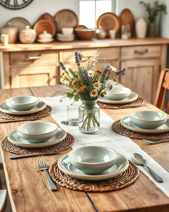 charming rustic table settings