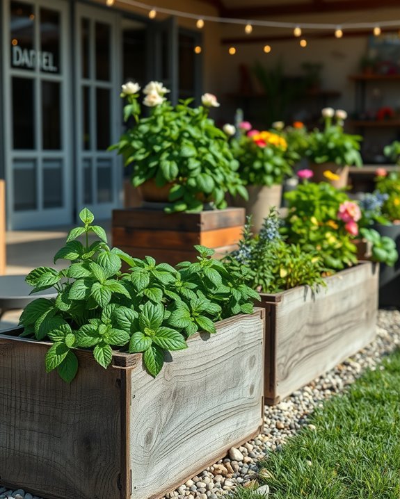 charming rustic wooden planters
