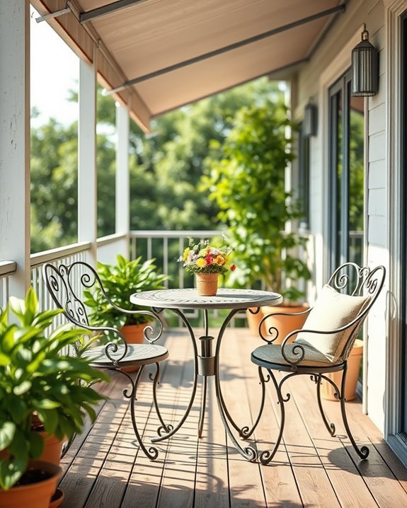charming vintage balcony dining