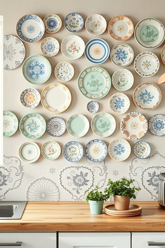 charming vintage plate display