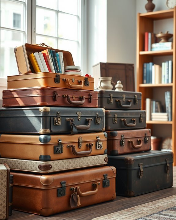 charming vintage suitcase storage
