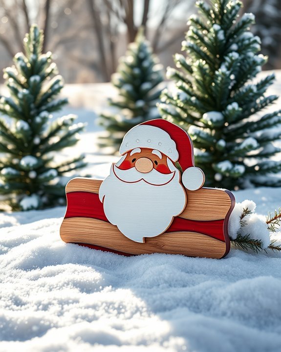 charming wooden santa signs