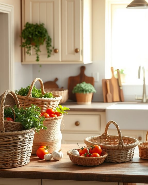 charming woven basket storage