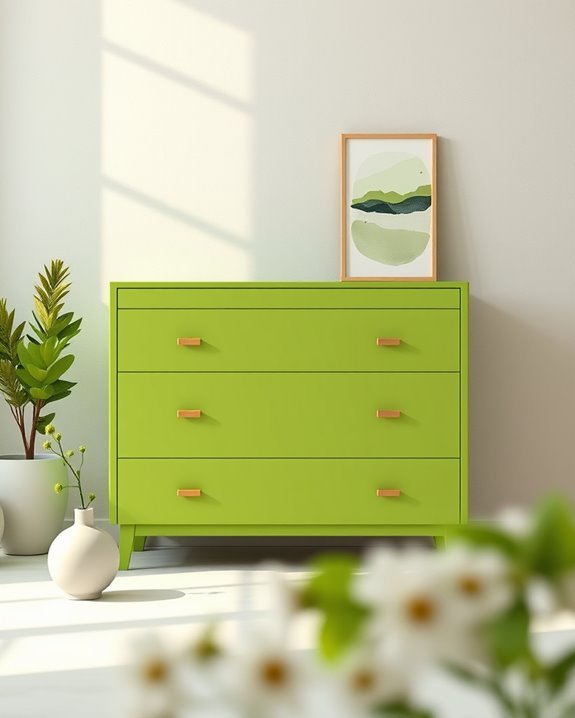 chartreuse minimalist decor accents