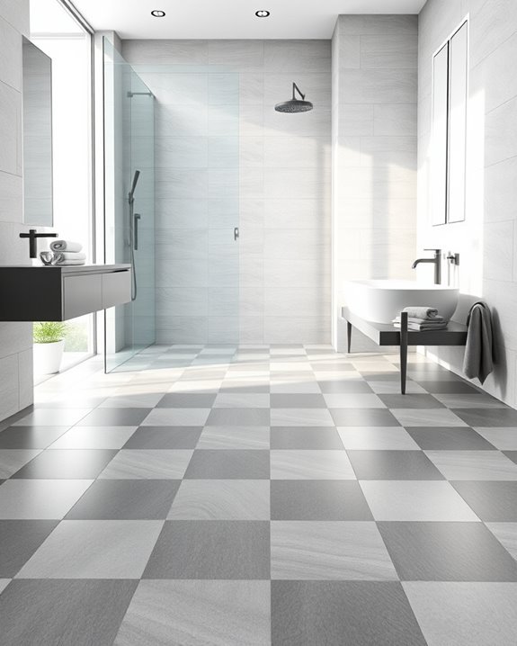 checkerboard gray tile design