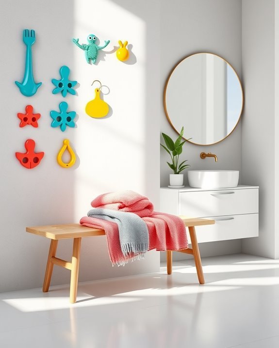 cheerful and functional wall hooks