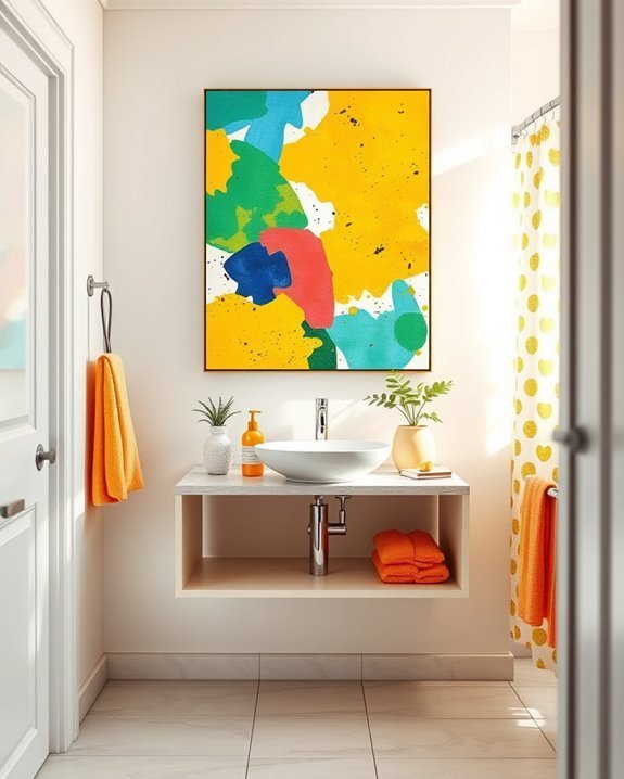 cheerful bathroom artwork inspiration