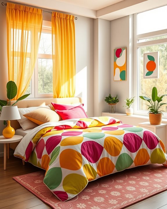 cheerful colorful window treatments
