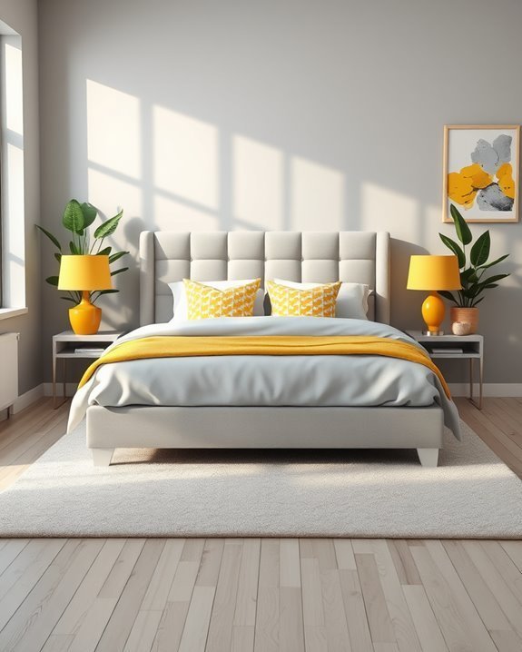 cheerful grey and yellow