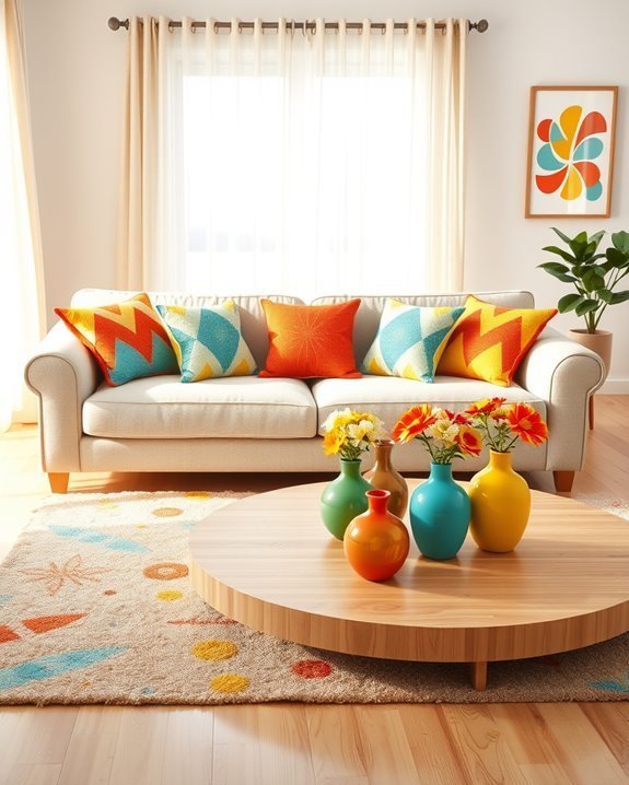 cheerful patterns enhance decor