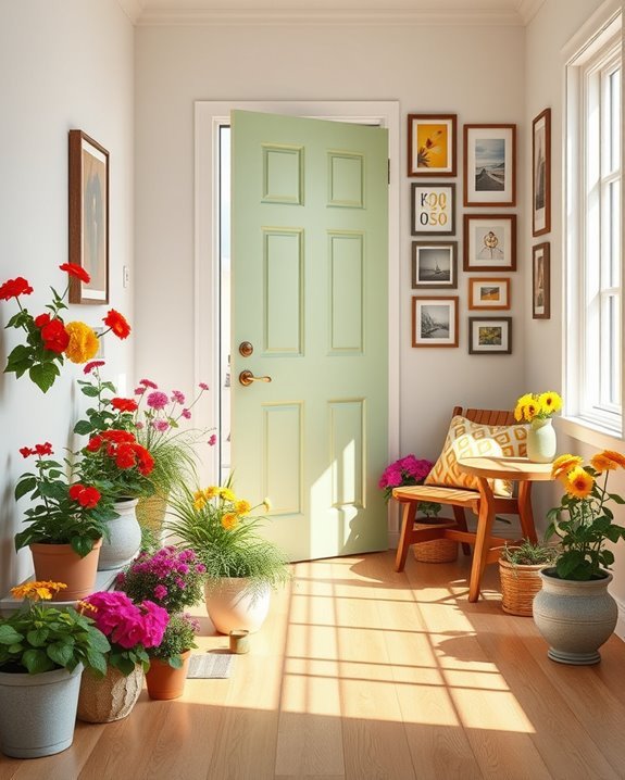 cheerful vibrant entryway decor