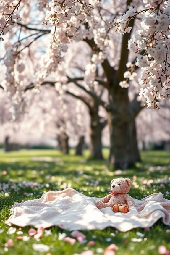 cherry blossom baby photoshoot
