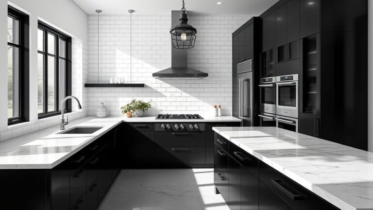 chic black and white kitchens