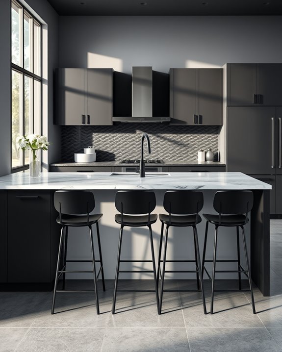 chic black bar stools