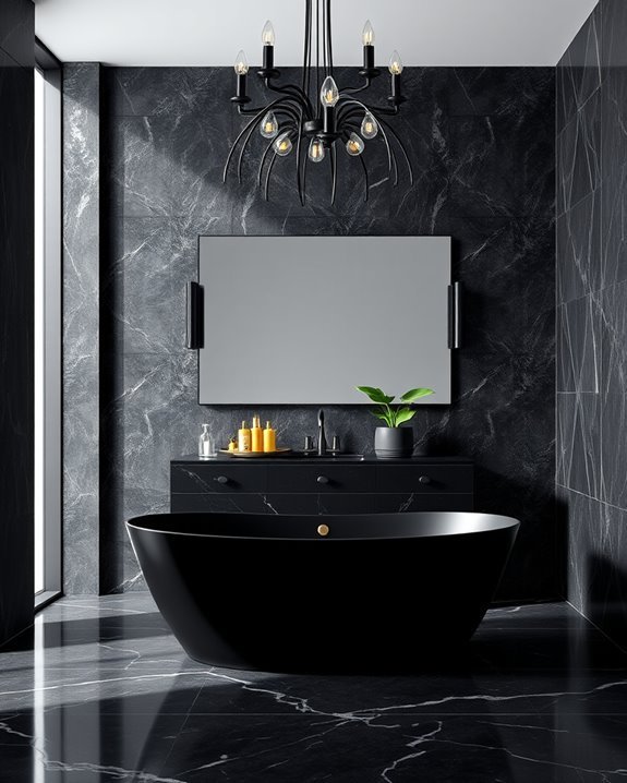 chic black bathroom lighting